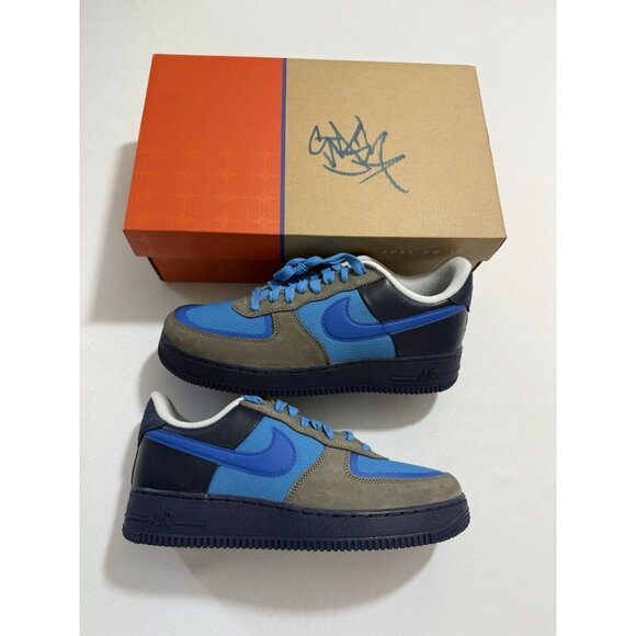 New Men’s Size 8 - Nike Stash x Air Force 1 SP Low Signed Box Blue HF5516 001 main image 9